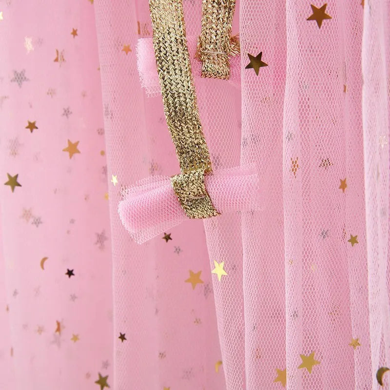 Pink Princess Costume Glitter Star Cape