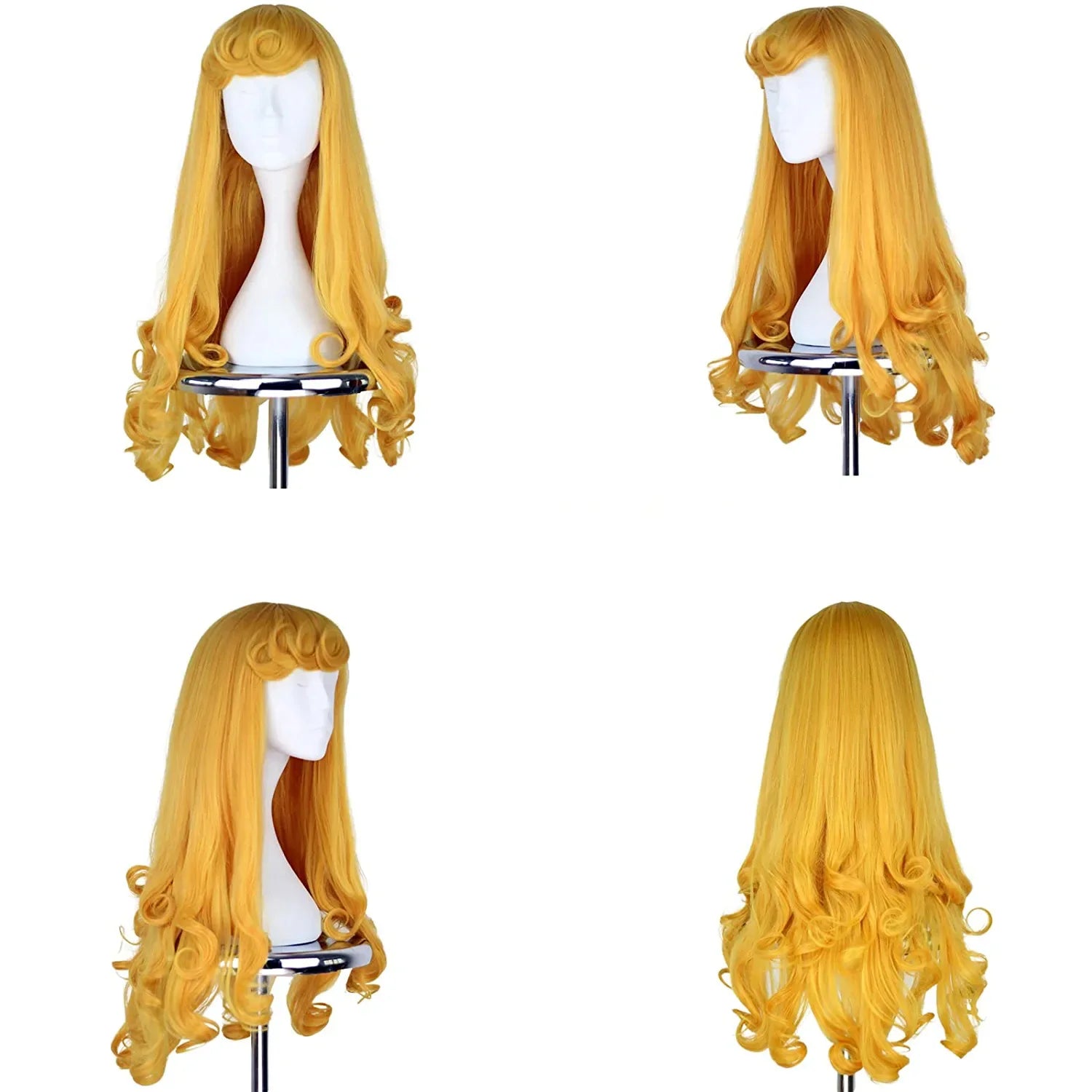 long blonde dress-up wig with soft curls for kids costumes