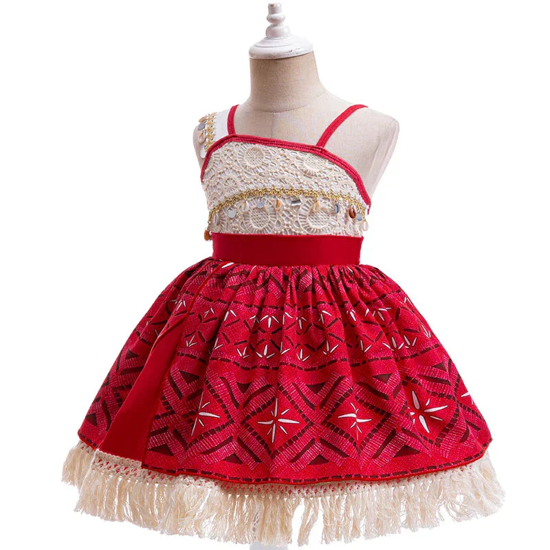 girls coral isle princess dress with layered mesh skirt front view