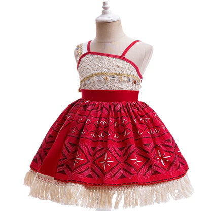 girls coral isle princess dress with layered mesh skirt front view