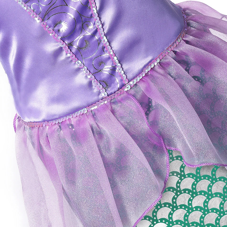 close-up of glitter mermaid scale pattern on costume