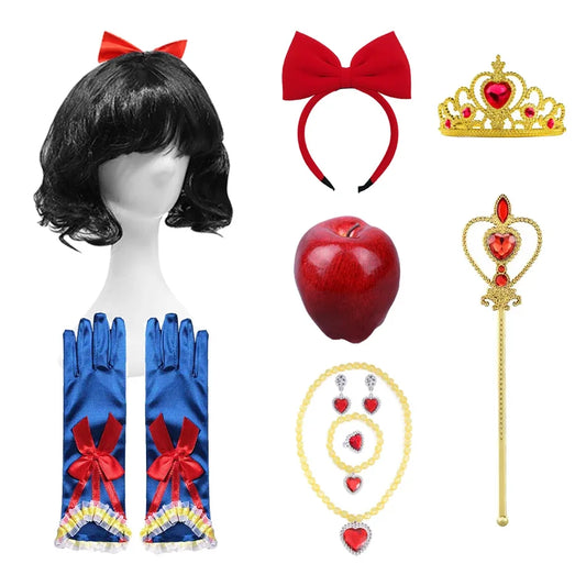 complete princess accessories set with crown, gloves, bow and wand